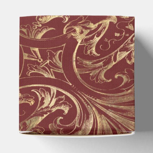 Bourgogne en gouden Damask Bedankdoosjes (Bovenkant)