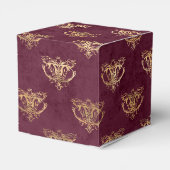 Bourgogne en gouden draak bedankdoosjes (Achterkant)