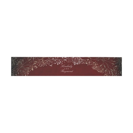 Bourgogne en gouden kleuren Elegant Uitnodigingen Wikkel (Vlak)