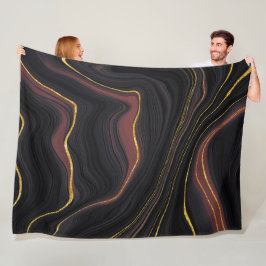 Bourgogne en goudmarmer fleece deken