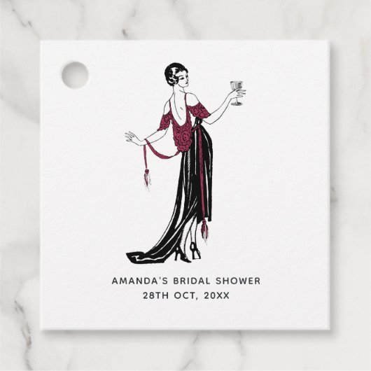 Bourgogne en goudwijn bedankjes labels (Voorkant)