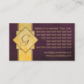 Bourgogne en goudwijn Visitekaartje (Achterkant)