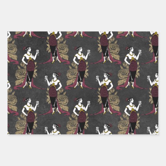 Bourgogne en goudwijnen Paris Wine Geëerd Inpakpapier Vel (Voorkant)