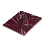 Bourgogne en grijze Abstracte ribbons Tegeltje (Zijkant)