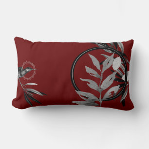 Bourgogne en grijze artistieke Waterverf laat vall Kussen