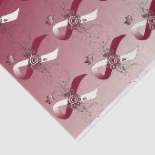 Bourgogne en ivoren lint met vlinder tissuepapier (Detail)