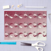 Bourgogne en ivoren lint met vlinder tissuepapier (Craft)