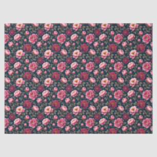 Bourgogne en roze bloemen tissuepapier