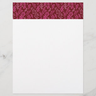 Bourgogne en roze bloemen tropische blad patroon