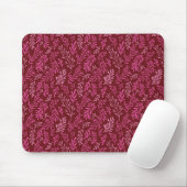Bourgogne en roze bloemen tropische blad patroon muismat (Met muis)