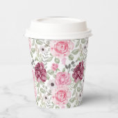 Bourgogne en roze flessenkopjes papieren bekers (Links)