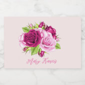 Bourgogne en roze rozen sparkling wijnetiket (Enkel label)