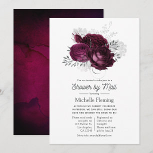 Bourgogne en Silver Floral Shower per Mail Kaart