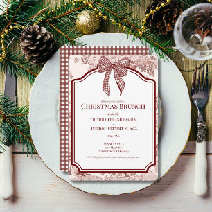 Bourgogne En vichy Noël Brunch Invitation