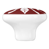 Bourgogne en White Keramische Knop (Zijkant)