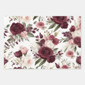 Bourgogne en witte bruiloft inpakpapier vel (Voorkant 2)