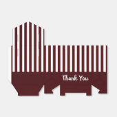 Bourgogne en witte streep bedankdoosjes (Uitgevouwen)