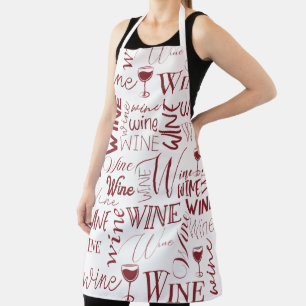 Bourgogne en witte wijn typografie patroon schort