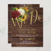 Bourgogne en zonnebloemen Gedekte weddenschapsbudg (Voorkant / Achterkant)