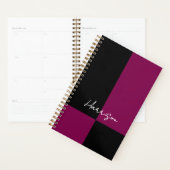 Bourgogne en zwart kleurenblok gepersonaliseerd planner (Display)