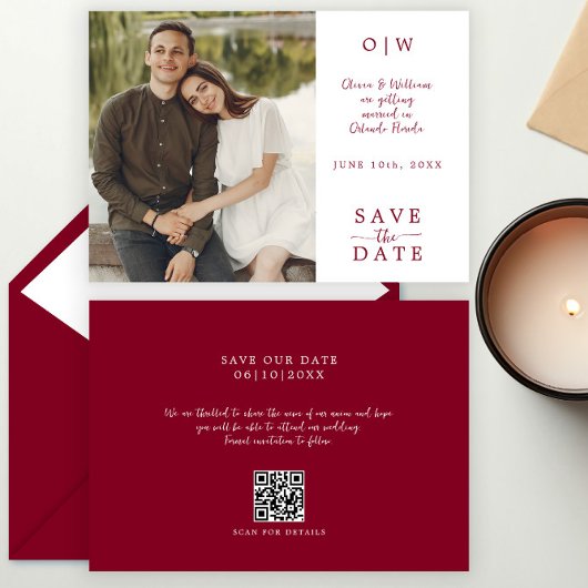 Bourgogne Enregistrer le Carte photo de date