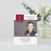 Bourgogne et blanc - Invitation de diplôme photo (Debout devant)