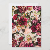 Bourgogne et Blush Rose Faire-part de mariage flor (Dos)
