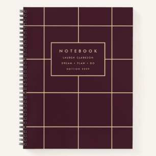 Bourgogne et Carnet Gold Grid