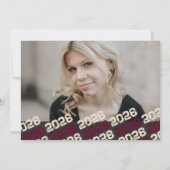 Bourgogne et crème Graduation 2 Carte de remerciem (Dos)