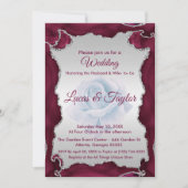 Bourgogne et Faire-part de mariage d'argent (Devant)