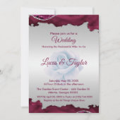 Bourgogne et Faire-part de mariage d'argent (Devant)