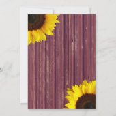 Bourgogne et Faire-part de mariage de tournesol (Dos)