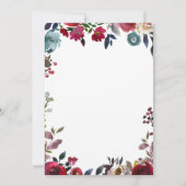 Bourgogne et Faire-part de mariage floral de la ma (Dos)