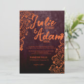 Bourgogne et Faire-part de mariage orange (Debout devant)