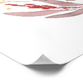 Bourgogne et Gold Elegant Mariage Affiche de bienv (Coin)