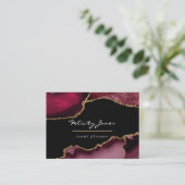 Bourgogne et Gold Geode Agate Carte de visite de p (Debout devant)