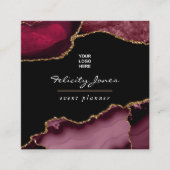 Bourgogne et Gold Geode Agate Carte de visite de p (Devant)