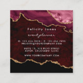 Bourgogne et Gold Geode Agate Carte de visite de p (Dos)