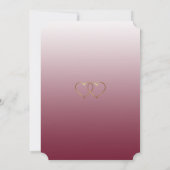 Bourgogne et Gold Gradient Mariage Invitations (Dos)