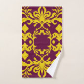 Bourgogne et Gold Royal Damask (Serviette à main)
