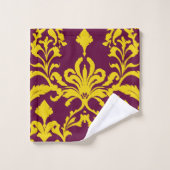 Bourgogne et Gold Royal Damask (Gant de toilette)