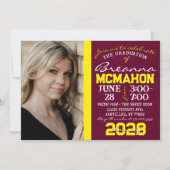Bourgogne et jaune - Invitation photo (Devant)