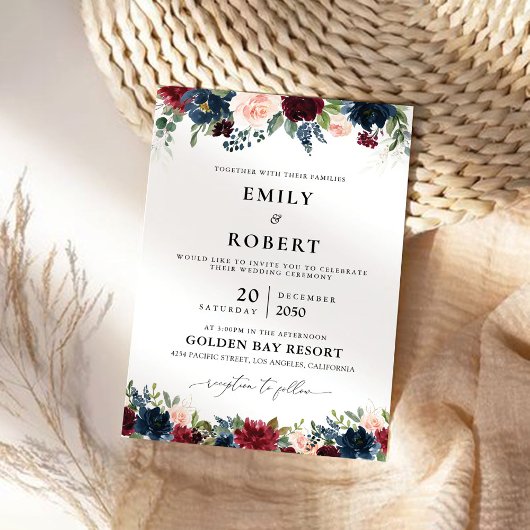 Bourgogne et Mariage de la Marine Invitation