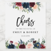 Bourgogne et Mariage de marine Étiquette de vin (Étiquettes simples)