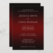 Bourgogne et noir Ombre Faire-part de mariage (Devant / Derrière)