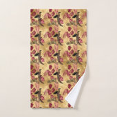Bourgogne et Or Série Léopard Design 4 (Serviette à main)