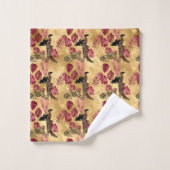 Bourgogne et Or Série Léopard Design 4 (Gant de toilette)