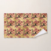 Bourgogne et Or Série Léopard Design 4 (Serviette à main)