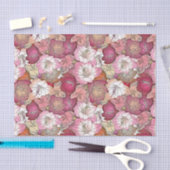 Bourgogne et papier de soie de soie rose de ketmie (Artisanat)