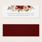 Bourgogne et Pêche Site du Mariage Floral Insérer (Devant & derrière)